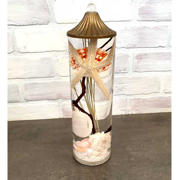 Tall Candlesticks on Tall Cylinder Seashell Lifetime Candles